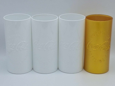 4x Coca Cola Gläser MC Donald's 3x Weiß 1x Gold